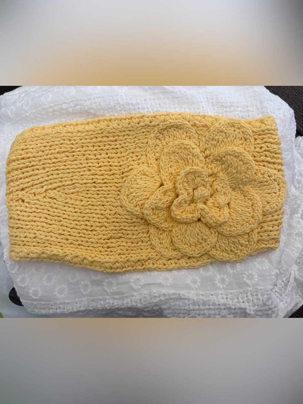Vintage Handmade Yellow Crochet Flower Headband for Women CC Exclusives